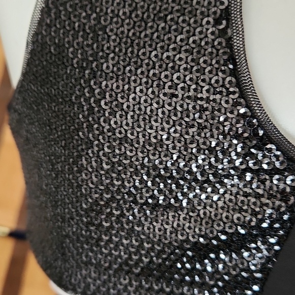 Bcbgmazazria chiffon sequin keyhole top - Picture 10 of 11